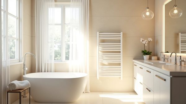 Créez une salle de bain lumineuse avec un porte-serviettes mural blanc élégant
